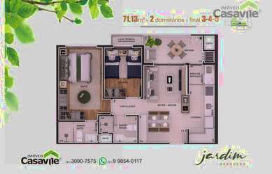 Imagem 4: Apartamento com 2 dormitórios à venda, 71 m² por R$ 720.000,00 - Rebouças - Curitiba/PR