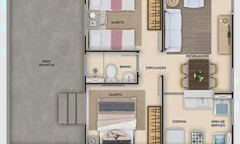 Imagem 7: Apartamento com 2 quartos em condomínio com área de lazer completa no bairro Gurupi