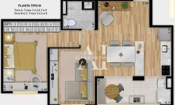 Imagem 6: Apartamento com 2 dormitórios à venda, 52 m² por R$ 500.000,00 - Alphaville Empresarial