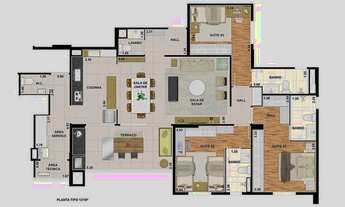 Imagem 3: Apartamento para venda possui 121 metros com 3 quartos