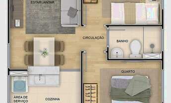 Imagem 6: Apartamento com 2 quartos em condomínio com área de lazer completa no bairro Gurupi