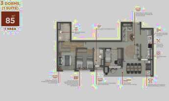 Imagem 2: Apartamento para venda tem 85 metros quadrados com 3 quartos em Vila Primavera - São Paulo
