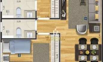 Imagem 3: Apartamento com 2 dormitórios à venda, 69 m² por R$ 400.000,00 - Nova Gerti - São Caetano