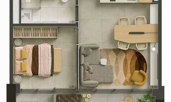 Imagem: Studio para venda possui 50 metros quadrados