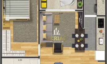 Imagem 3: Apartamento com 1 dormitório à venda, 46 m² por R$ 380.000,00 - Nova Gerti - São Caetano d