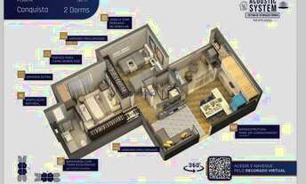 Imagem 3: Apartamento para venda tem 70 metros quadrados com 3 quartos