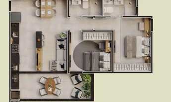 Imagem 5: Apartamento 1 Suíte com 73 m², Sacada e Lazer Completo