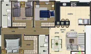 Imagem 5: Cobertura com 4 dormitórios à venda, 149 m² por R$ 839.000,00 - Planalto - Belo Horizonte