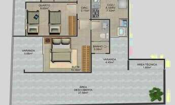 Imagem 7: Apartamento de 2 quartos com suíte na Praia do Morro, Guarapari-ES: 69,21m² e vaga de gara