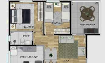 Imagem 4: Apartamento para venda tem 50 metros quadrados com 2 quartos