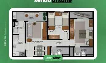 Imagem 4: Apartamento Breeze Residence - 2/4 - Sendo 1 Suíte - 69² - Varanda / 150 mts do Shopping G