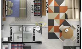 Imagem 2: Casa de Condomínio com 2 dorms, Aviação, Praia Grande - R$ 330 mil, Cod