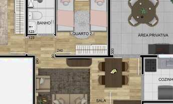Imagem 3: Apartamento para venda tem 50 metros quadrados com 2 quartos