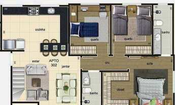 Imagem 7: Cobertura com 4 dormitórios à venda, 149 m² por R$ 839.000,00 - Planalto - Belo Horizonte