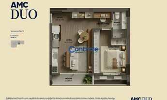 Imagem 3: Apartamento de alto padrão com 01 dormitório, sacada e 01 vaga na região de Campinas em Sã