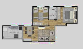 Imagem 6: Apartamento para venda tem 50 metros quadrados com 2 quartos
