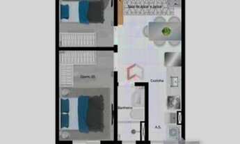 Imagem 5: Apartamento com 2 quartos, 43 m², à venda por R$ 265.000