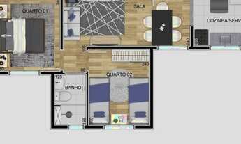 Imagem 5: Apartamento para venda tem 50 metros quadrados com 2 quartos