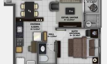 Imagem 4: Flat para venda tem 42 metros quadrados com 1 quarto em Jatiúca - Maceió - AL