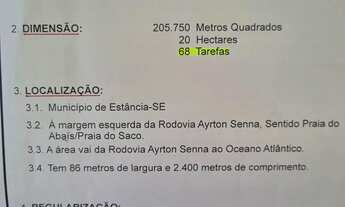 Imagem 6: Área com 40 tarefas entre Abais e Praia do Saco