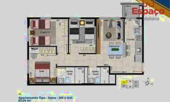 Imagem 4: QUADRA 201 - LANCAMENTO ILHA DE PASCOA - 03 QUARTOS NOVO