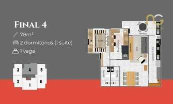 Imagem 1: Apartamento com 2 dormitórios à venda, 80 m² por R$ 428.912,12 - Cidade Ocian - Praia Gran