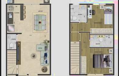 Imagem 6: Casa de condomínio sobrado para venda possui 70 metros quadrados com 2 quartos
