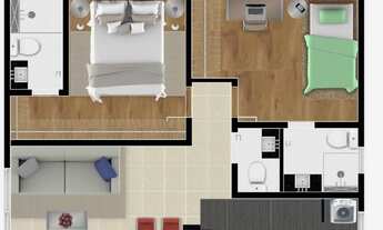 Imagem: Apartamento à venda, 2 quartos, 2 suítes