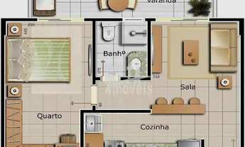 Imagem 2: Apartamento com 1 dormitório à venda, 40 m² por R$ 158.000,00 - Parque São Caetano - Campo