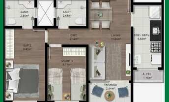 Imagem 6: Apartamento-LANÇAMENTO, 2/4 , 51 E 53M²-com suíte varanda e 1 vaga privativa