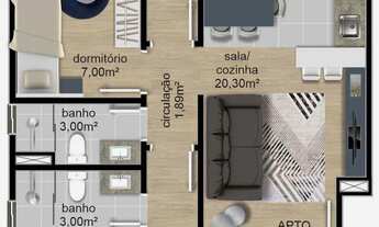Imagem 5: Apartamento com 2 Dormitorio(s) localizado(a) no bairro Rio Branco em Caxias do Sul / Ref