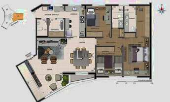 Imagem 4: Apartamento com 4 dormitórios à venda, 127 m² por R$ 1.634.033,00 - Vale do Sereno - Nova