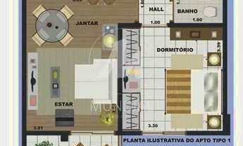 Imagem 2: Apartamento (tipo - padrao) 1 dormitórios, cozinha planejada, portaria 24 horas, elevador