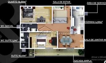 Imagem 5: Ótimo apartamento com sala 2 ambientes no Jardim São Vicente