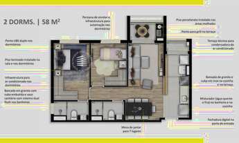 Imagem: Apartamento p/ venda 58 m² com 2 quartos