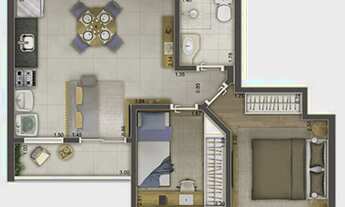 Imagem 6: Apartamento a venda com 45 metros com 2 quartos em Jaguaribe - Osasco - São Paulo