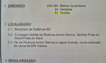 Imagem 4: Área com 40 tarefas entre Abais e Praia do Saco