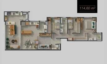 Imagem 3: Apartamento com 3 dormitórios à venda, 114 m² por R$ 1.581.207,54 - Vila Ema - São José do