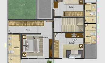 Imagem 5: Casa sobrado em condomínio com 3 quartos no Condomínio House Garden Atlântico 2 - Bairro J