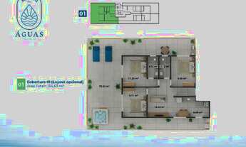 Imagem 4: Condomínio Riviera das Águas Cabo Frio - Apto 1 ou 2 quartos com varanda gourmet