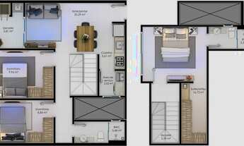 Imagem 2: Apartamento Duplex para Venda em Florianópolis, Cachoeira do Bom Jesus, 3 dormitórios, 1 s