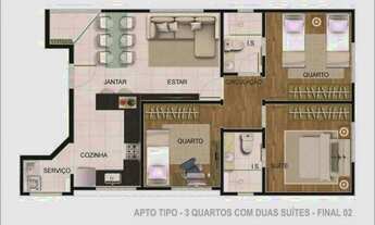 Imagem 5: Apto - 3 Quartos, suíte, semi-suítes e 2 vagas