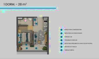 Imagem: Studio 1 e 2 dormitório Sala Comercial