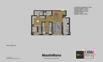 Imagem 2: Apartamento para Venda - 108.75m², 2 dormitórios, sendo 1 suites, 1 vaga - Rio Branco