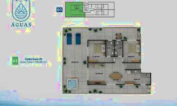 Imagem 3: Condomínio Riviera das Águas Cabo Frio - Apto 1 ou 2 quartos com varanda gourmet