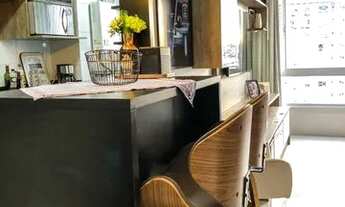 Imagem 6: Lindo apartamento mobiliado e com vista. 2 quartos (suíte), churrasqueira e vaga. Infra co