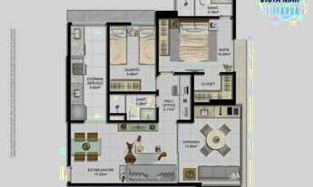 Imagem 7: Apartamento para venda com 76 metros quadrados com 2 quartos em Jaguaribe - Salvador - BA