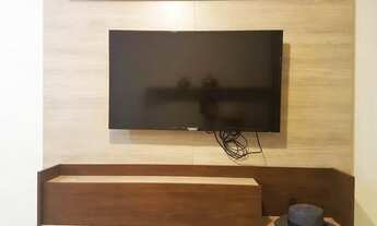 Imagem 4: Apartamento mobiliado para aluguel. 2 quartos, fogão, forno, geladeira e área de lazer com