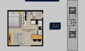Imagem 6: Apartamento Studio à Venda, em Florianópolis, Acabamento de Qualidade, Rentabilidade e Val