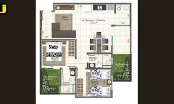 Imagem 6: Apartamentos com 2 quartos, sendo 1 suíte, sacada e elevador, gás canalizado, elevador, G